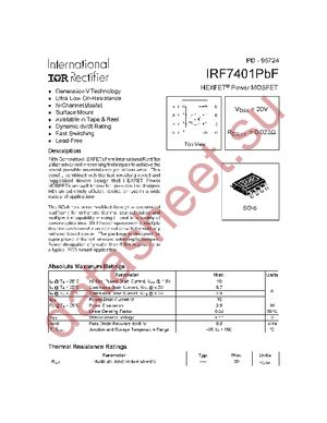 IRF7401TRPBF datasheet  